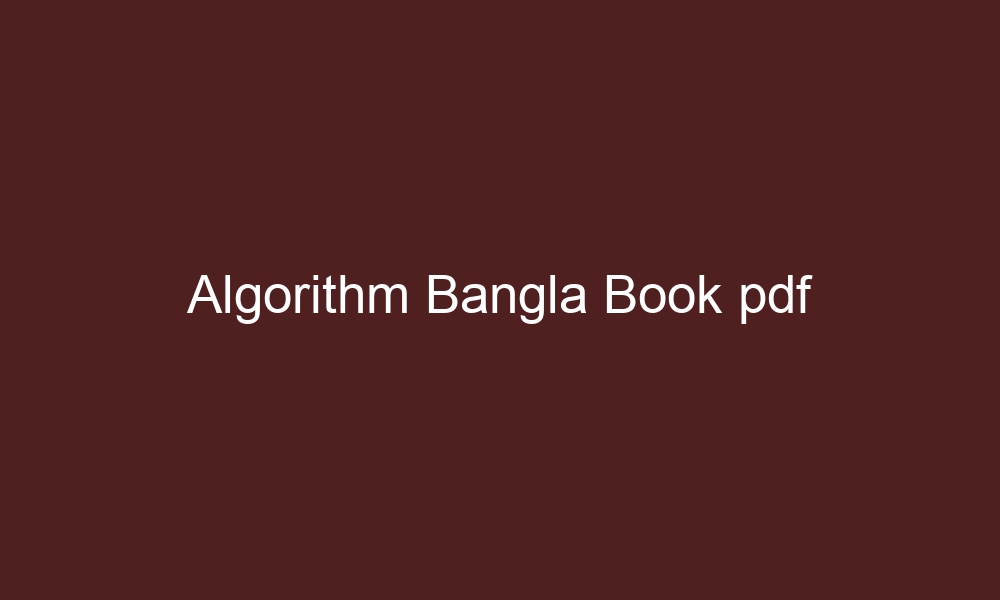 algorithm bangla book pdf 4616