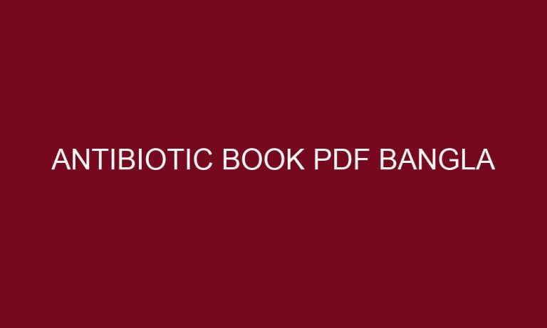 antibiotic book pdf bangla 4740