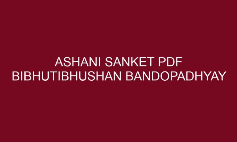 ashani sanket pdf bibhutibhushan bandopadhyay 4861