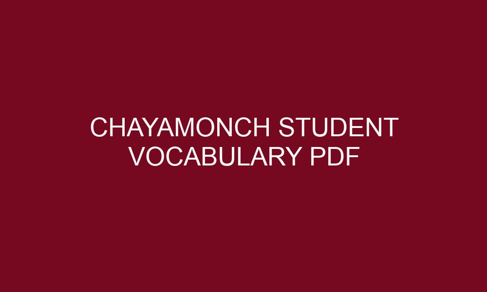 chayamonch student vocabulary pdf 5270