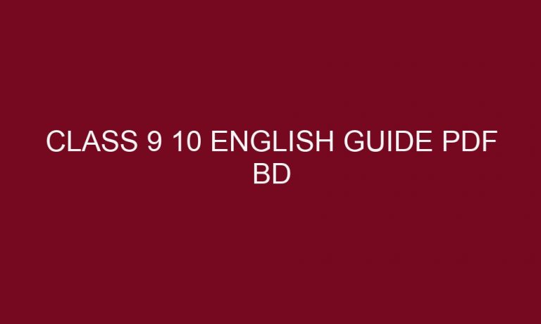 class 9 10 english guide pdf bd 5337