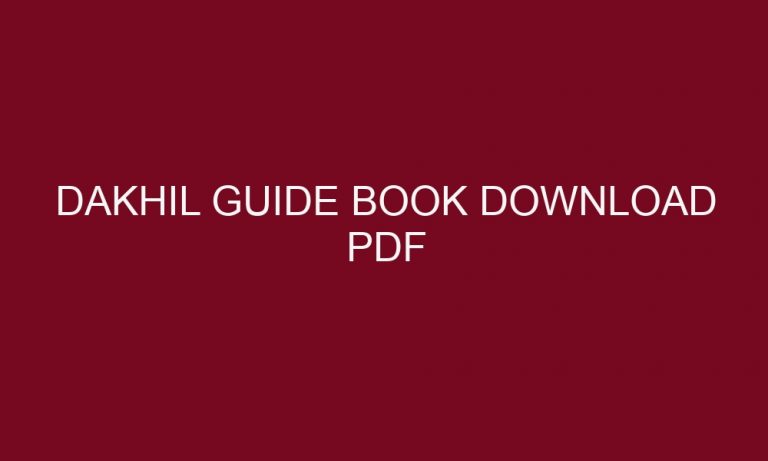 dakhil guide book download pdf 5358