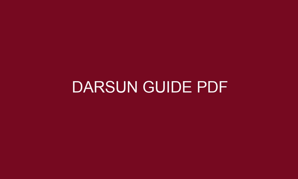 darsun guide pdf 5200 1