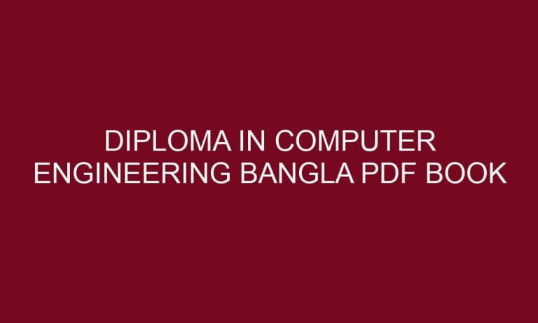 diploma in computer engineering bangla pdf book 5113