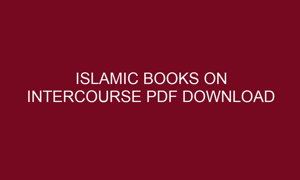 islamic books on intercourse pdf download 4784