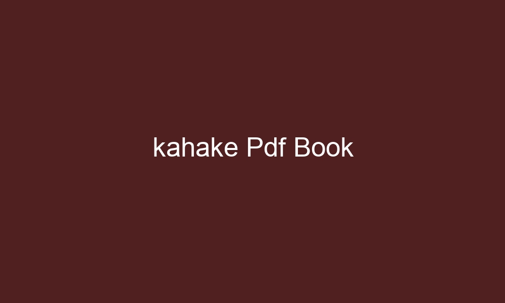 kahake pdf book 4297