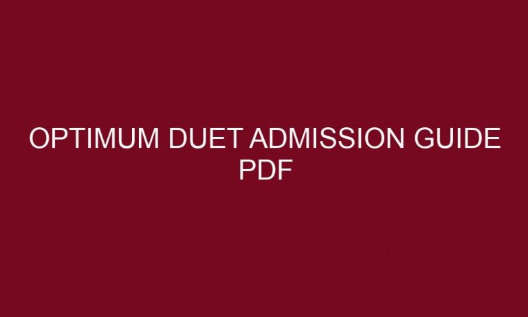 optimum duet admission guide pdf 5171