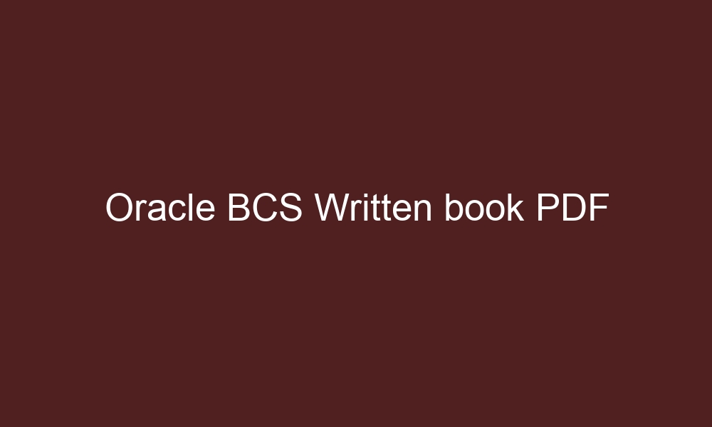 oracle bcs written book pdf 4668 1