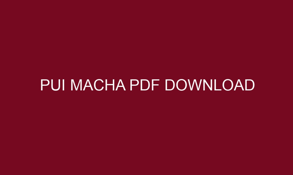 pui macha pdf download 4854