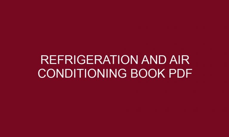 refrigeration and air conditioning book pdf 5118