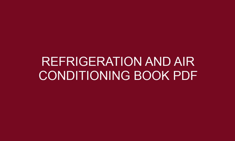 refrigeration and air conditioning book pdf 5118