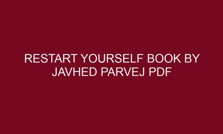 restart yourself book by javhed parvej pdf download 5058 1