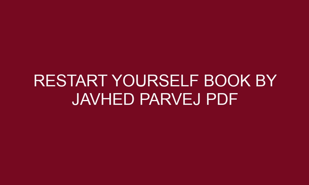 restart yourself book by javhed parvej pdf download 5058 1