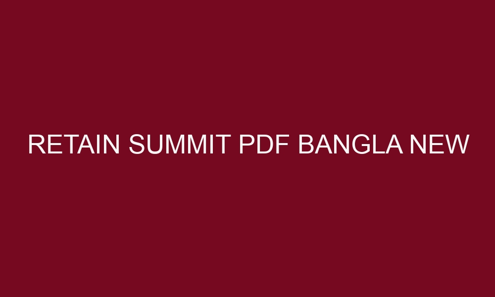 retain summit pdf bangla new 5234