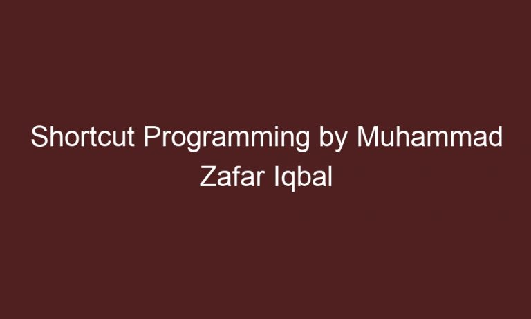 shortcut programming by muhammad zafar iqbal 4284