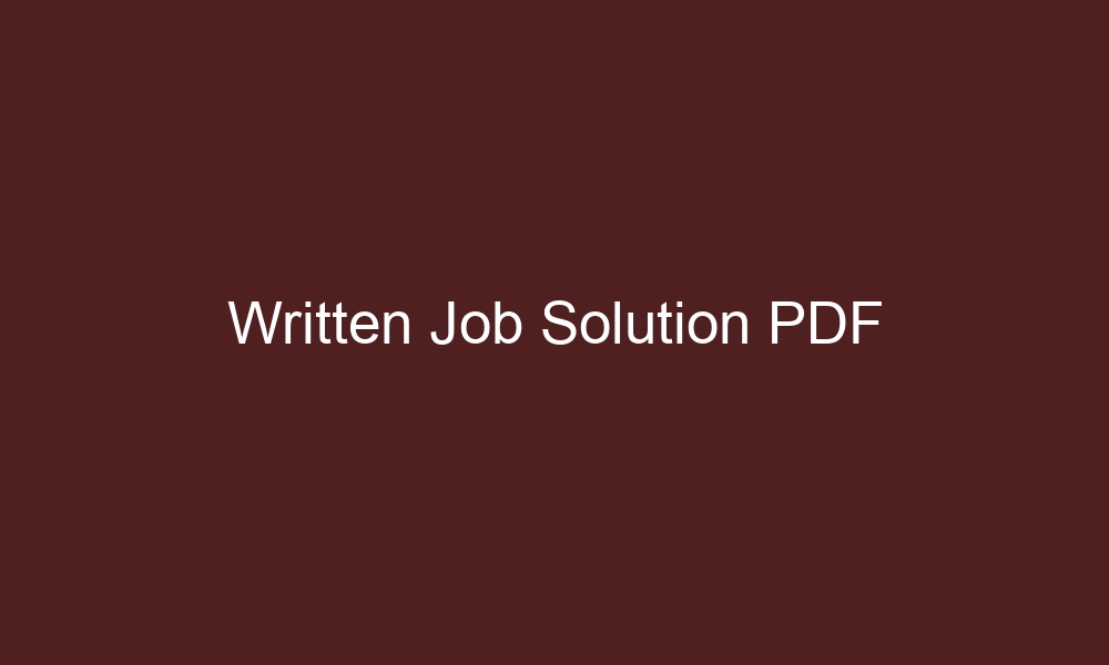 written job solution pdf 4673 1