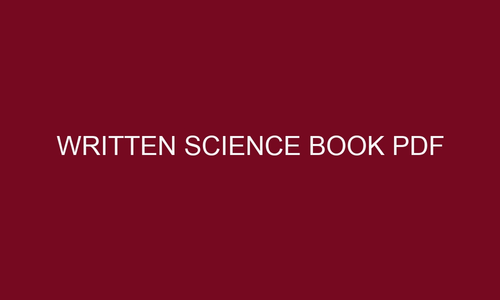 written science book pdf 5243 1
